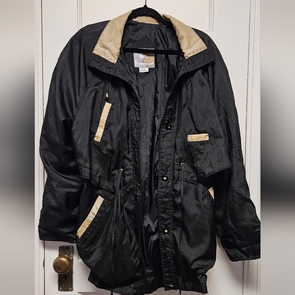 Y2K Current Seen BLACK & GOLD Windbreaker Jacket Size L